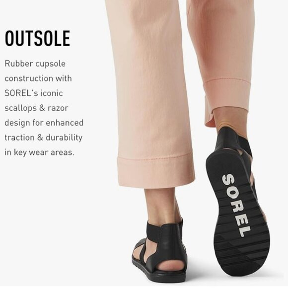 Sorel Women's Ella III Sandal in Black size 10 - Picture 2 of 10